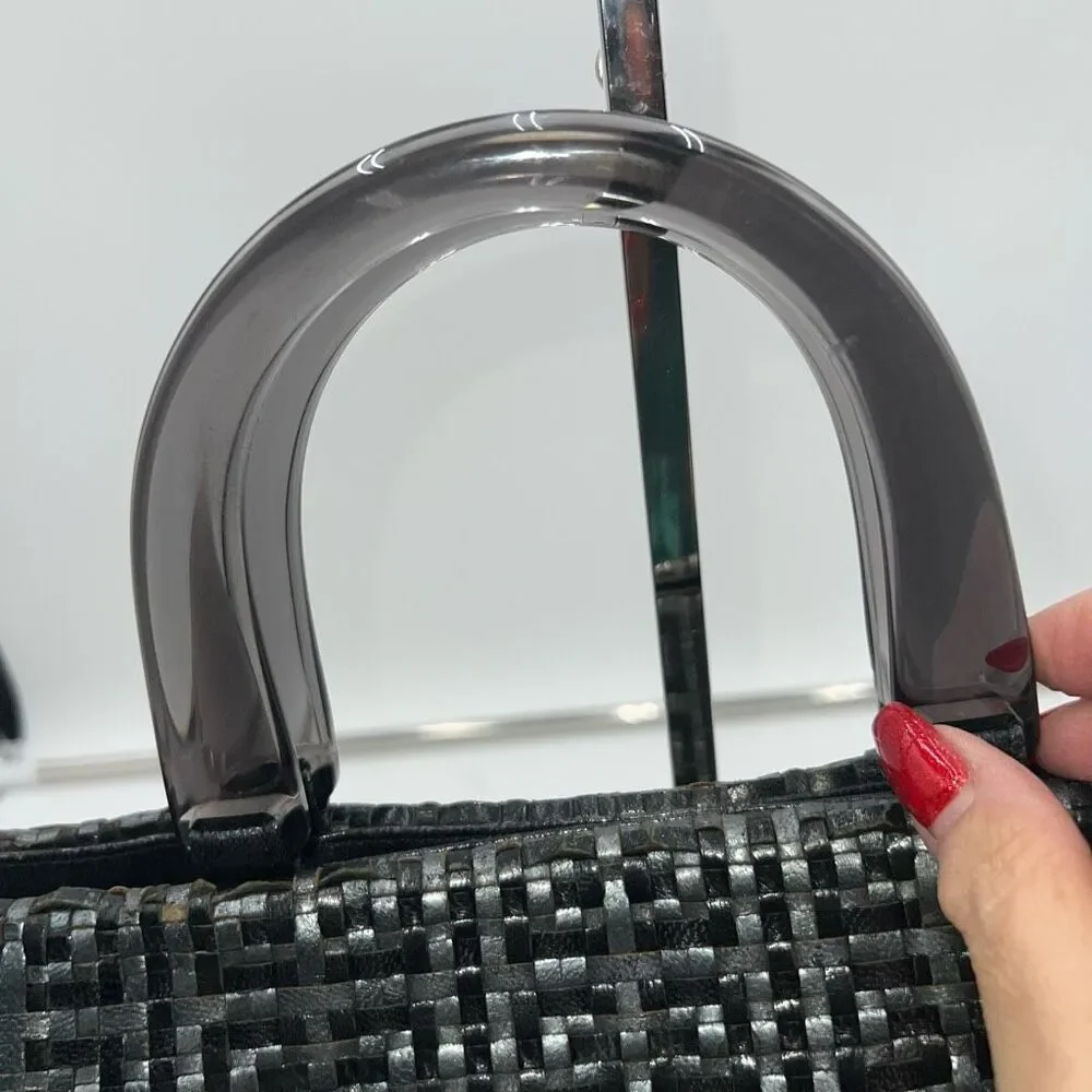 Givenchy Vintage Woven Signature with Acrylic Handles